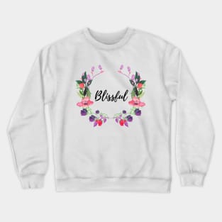 "Blissful" Floral Graphic Design Crewneck Sweatshirt